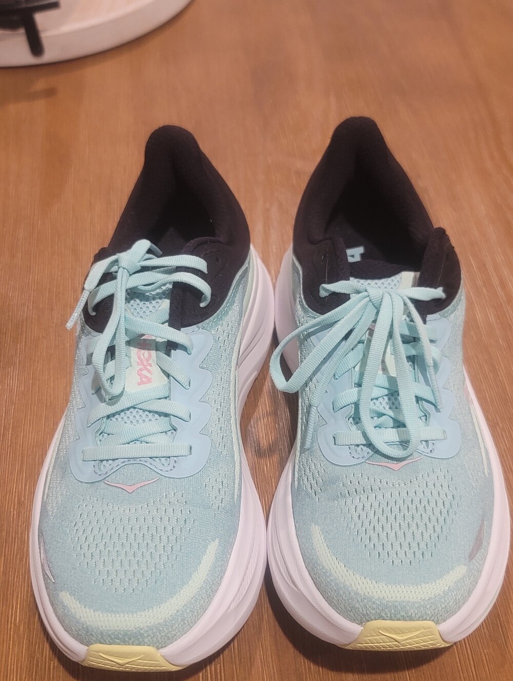 Hoka Women's Mint Blue and Black Running Shoes with Pink Logo 9.5B - Picture 6 of 10